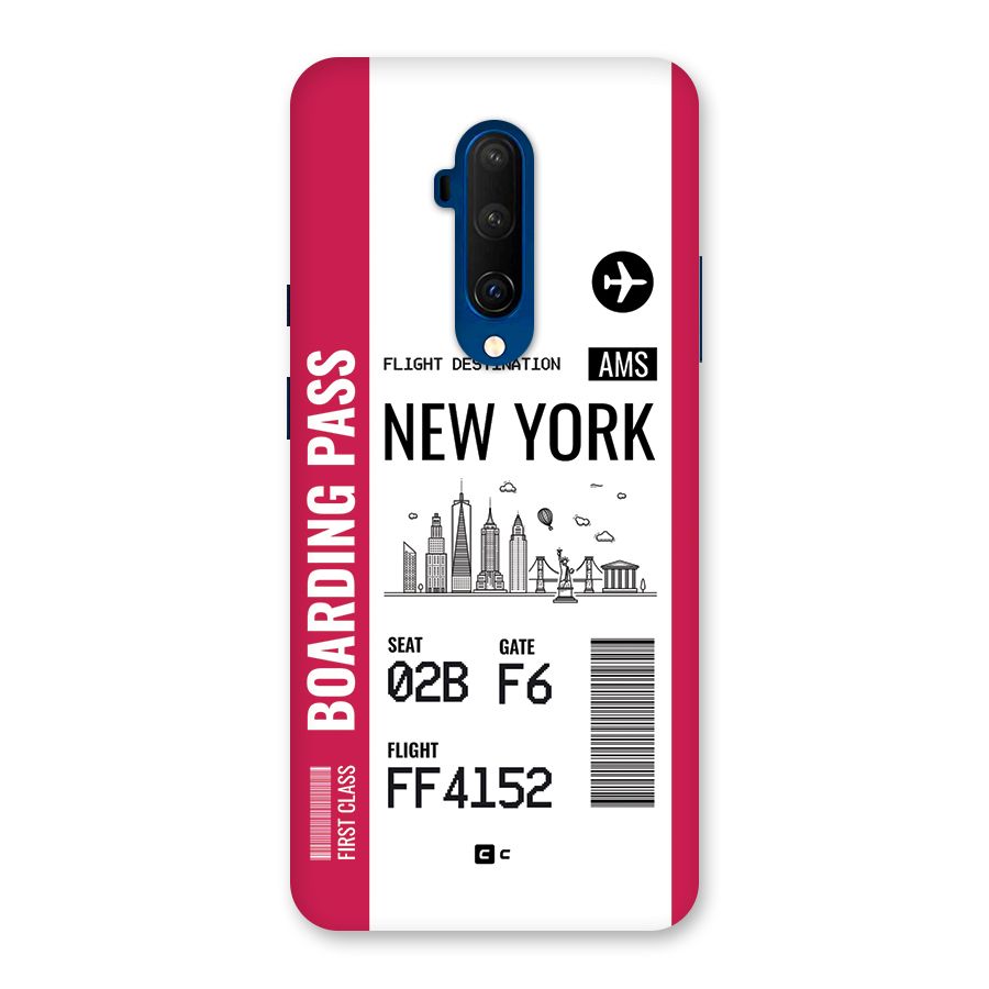 New York Boarding Pass Back Case for OnePlus 7T Pro