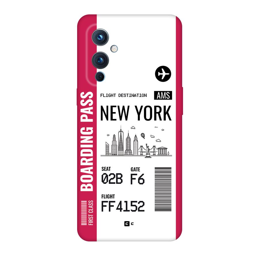 New York Boarding Pass Back Case for OnePlus 9