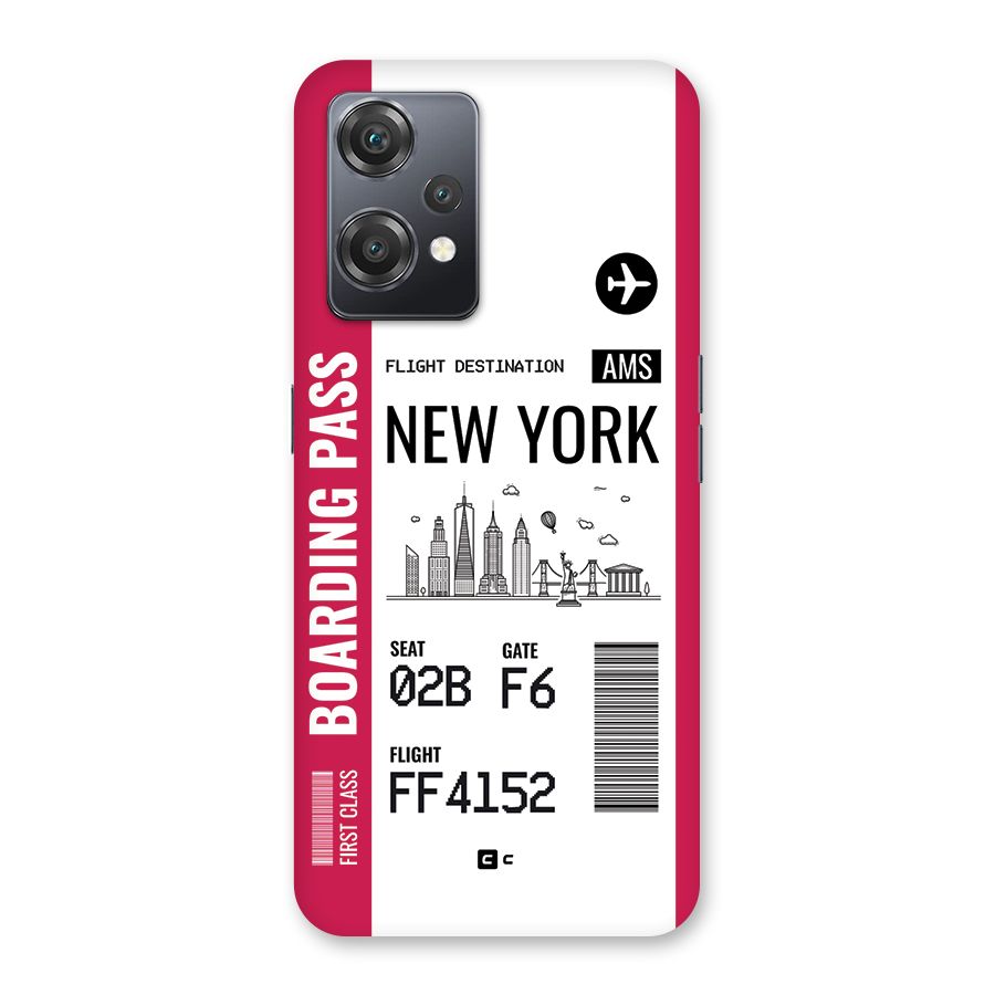 New York Boarding Pass Back Case for OnePlus Nord CE 2 Lite 5G