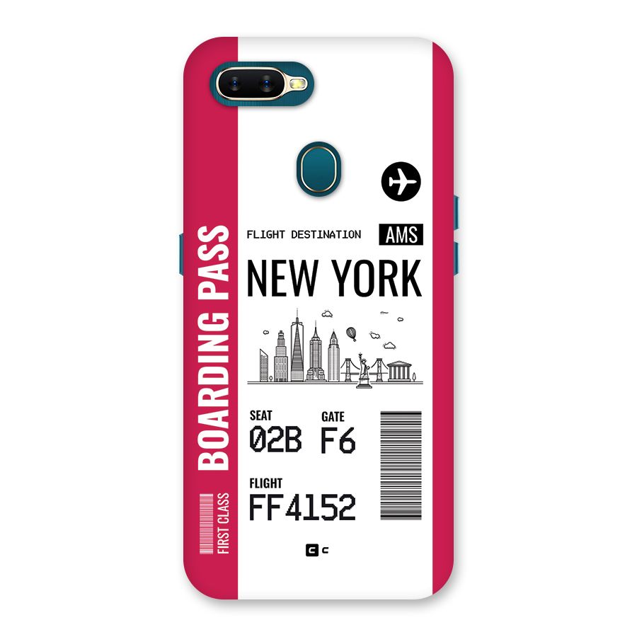 New York Boarding Pass Back Case for Oppo A12s