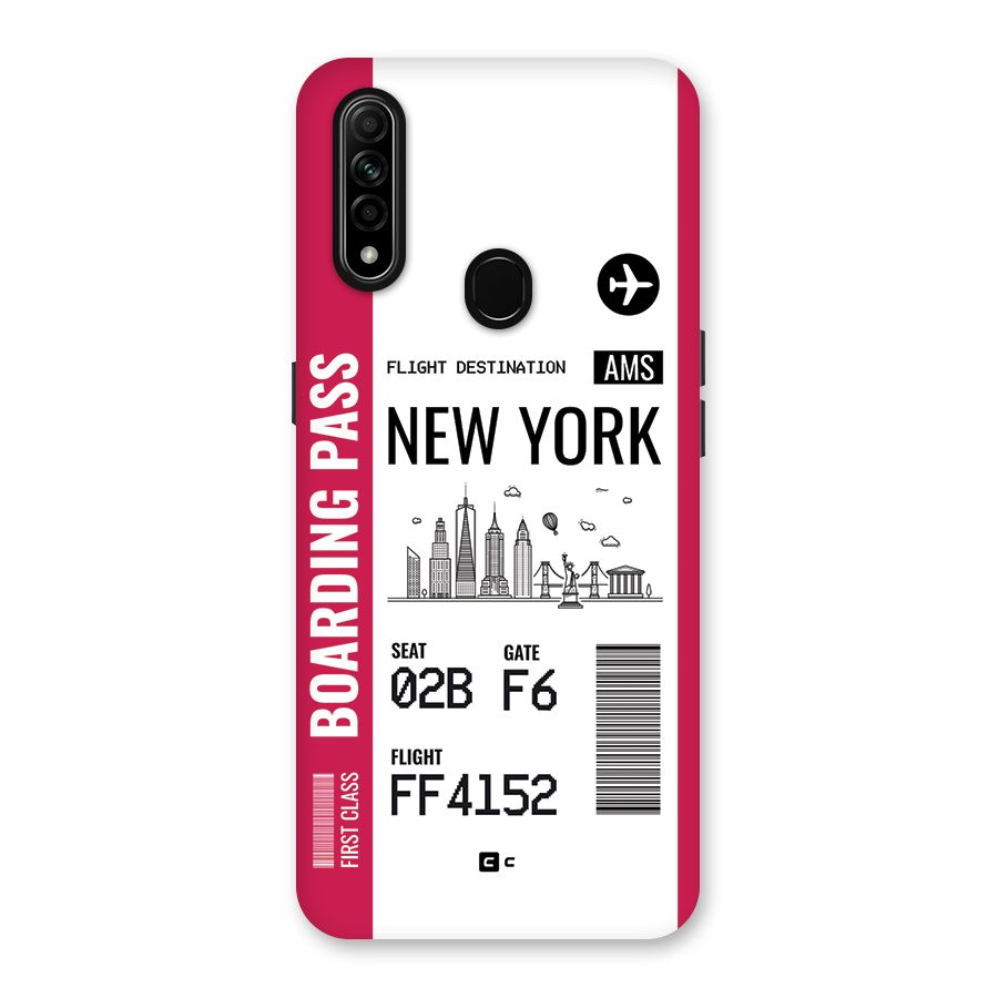 New York Boarding Pass Back Case for Oppo A31