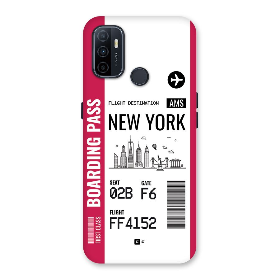 New York Boarding Pass Back Case for Oppo A33 (2020)