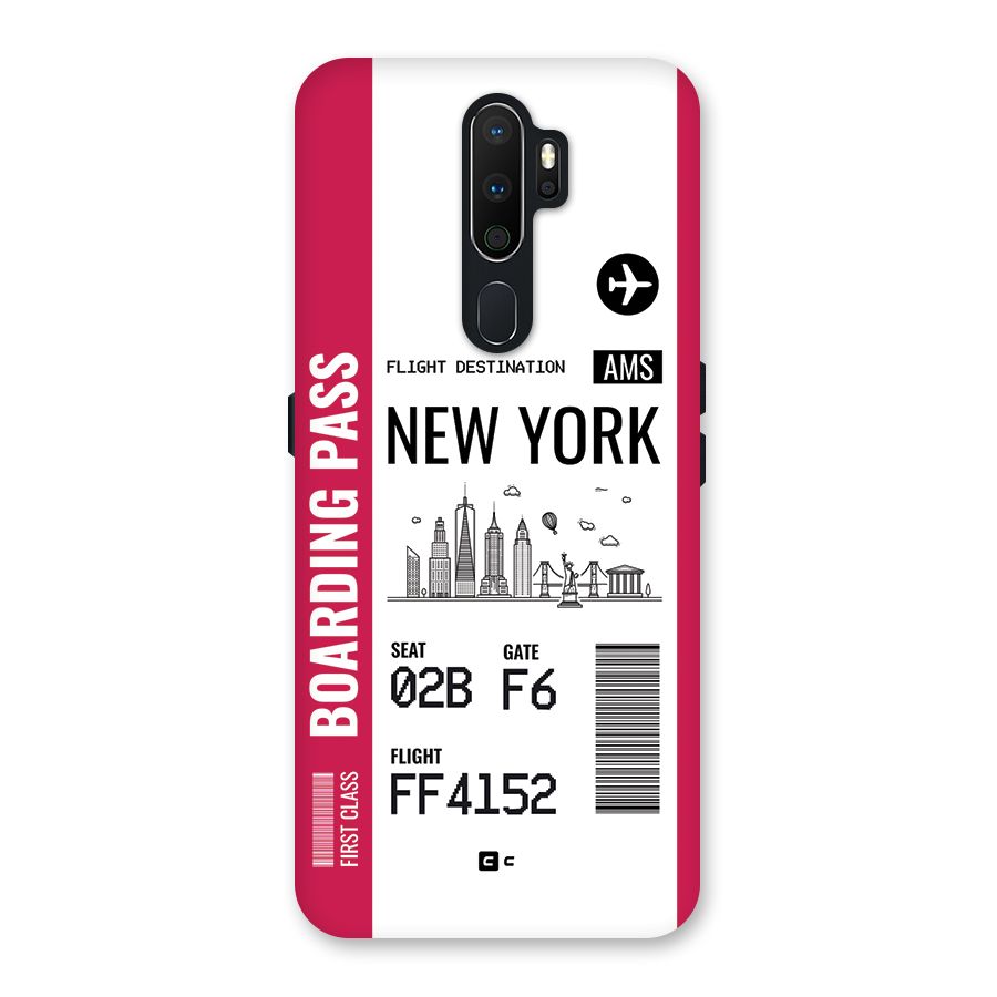 New York Boarding Pass Back Case for Oppo A5 (2020)