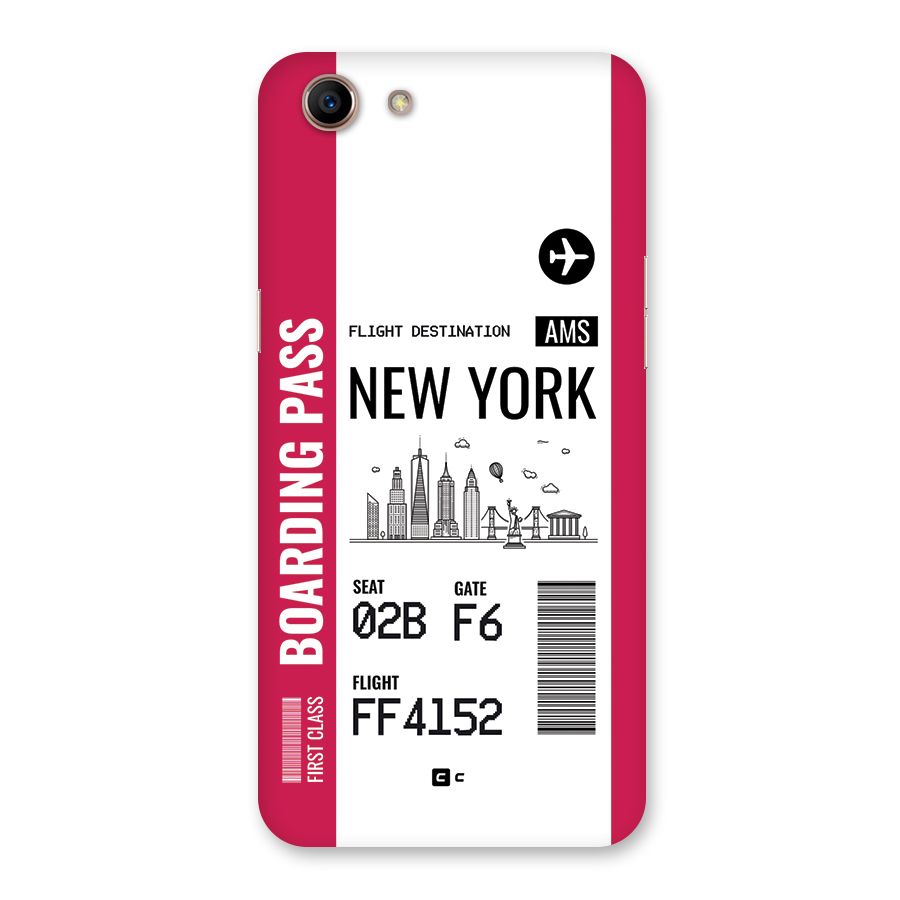 New York Boarding Pass Back Case for Oppo A83 (2018)