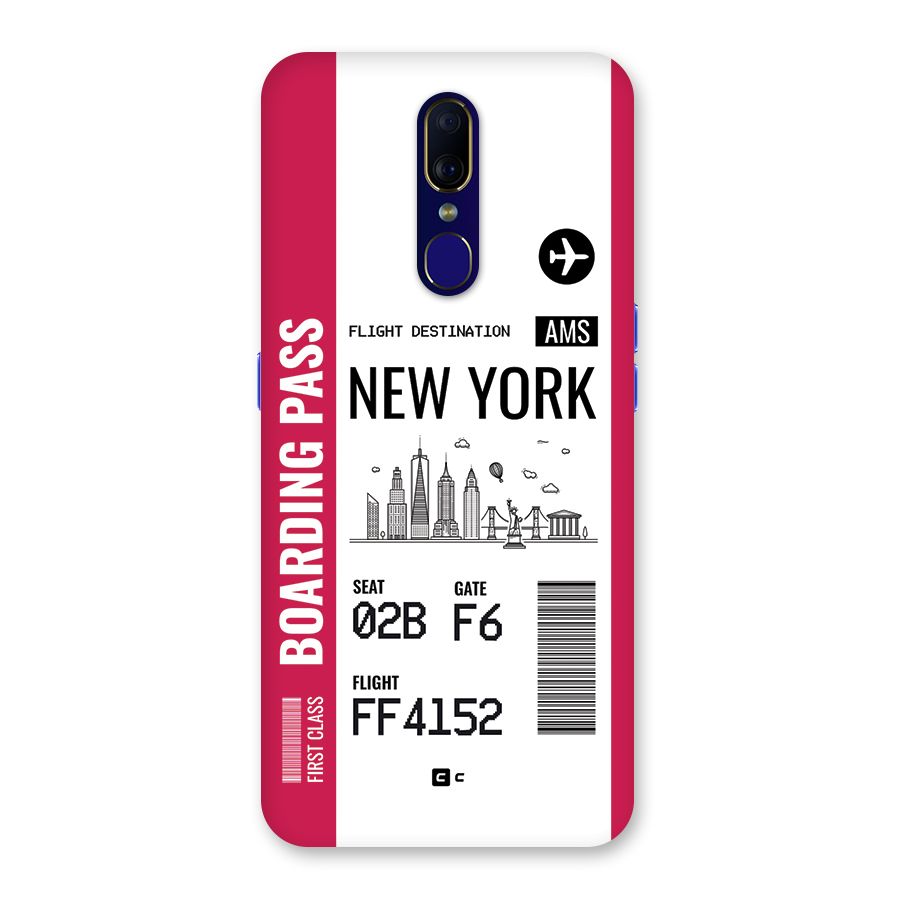 New York Boarding Pass Back Case for Oppo A9