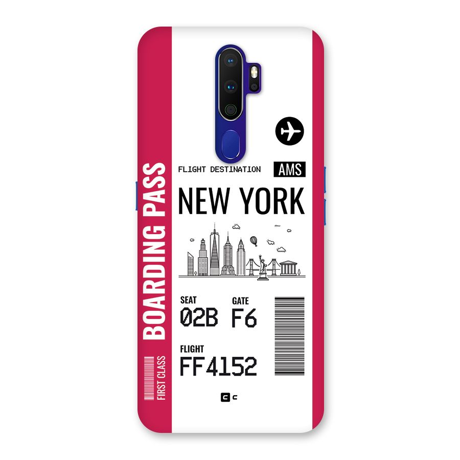 New York Boarding Pass Back Case for Oppo A9 (2020)