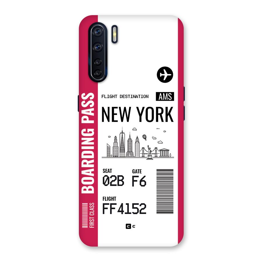 New York Boarding Pass Back Case for Oppo F15