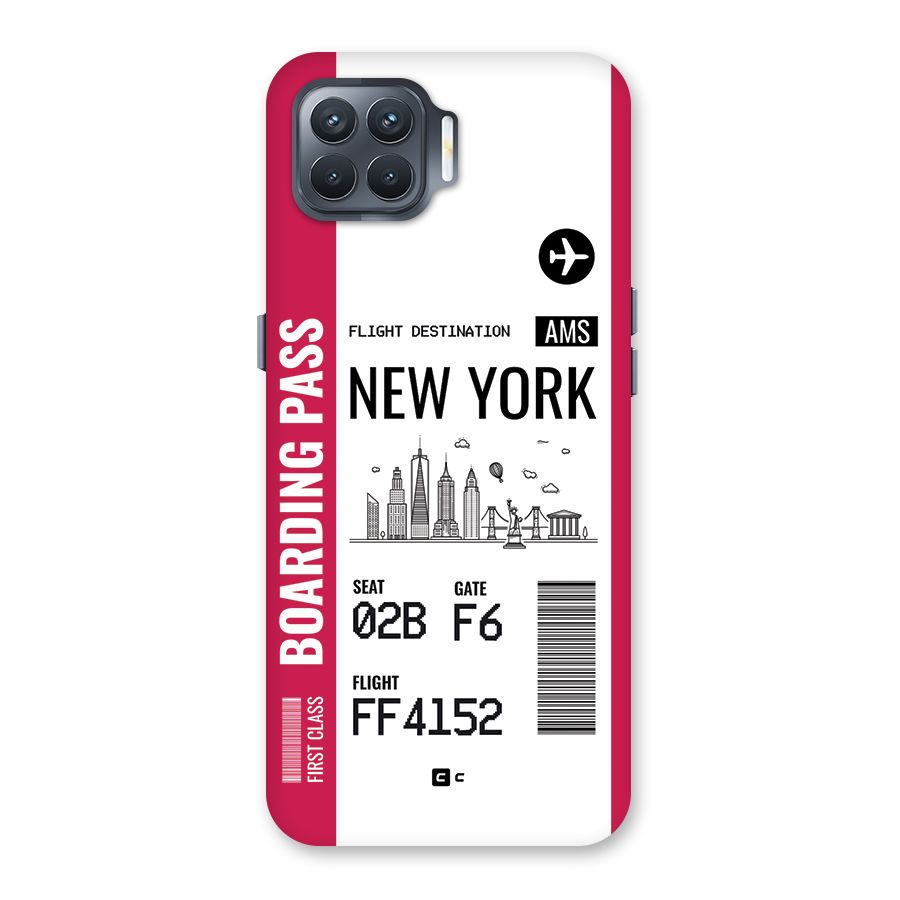 New York Boarding Pass Back Case for Oppo F17 Pro