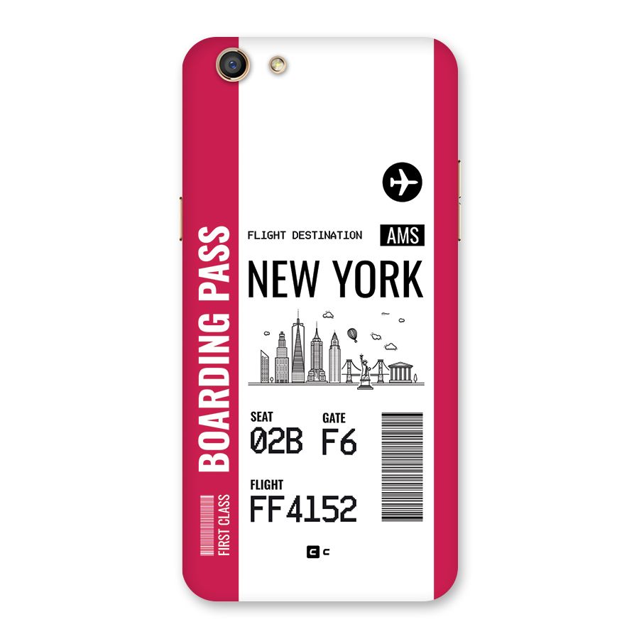 New York Boarding Pass Back Case for Oppo F3