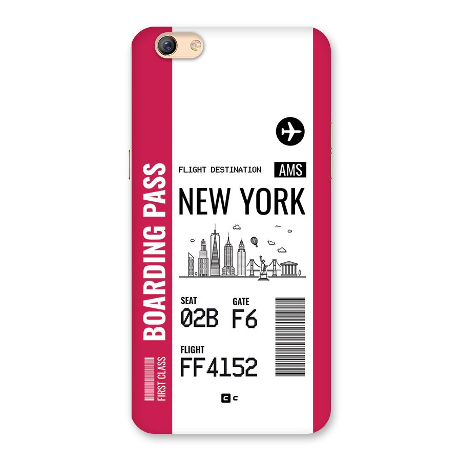 New York Boarding Pass Back Case for Oppo F3 Plus