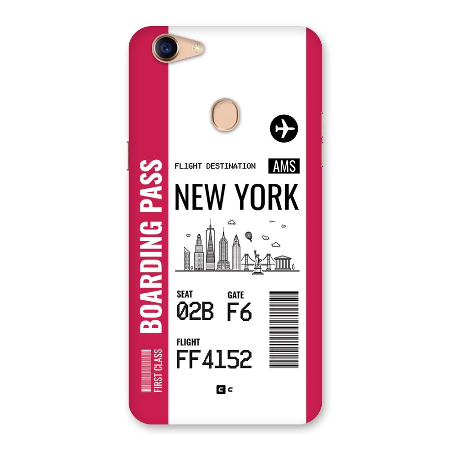 New York Boarding Pass Back Case for Oppo F5