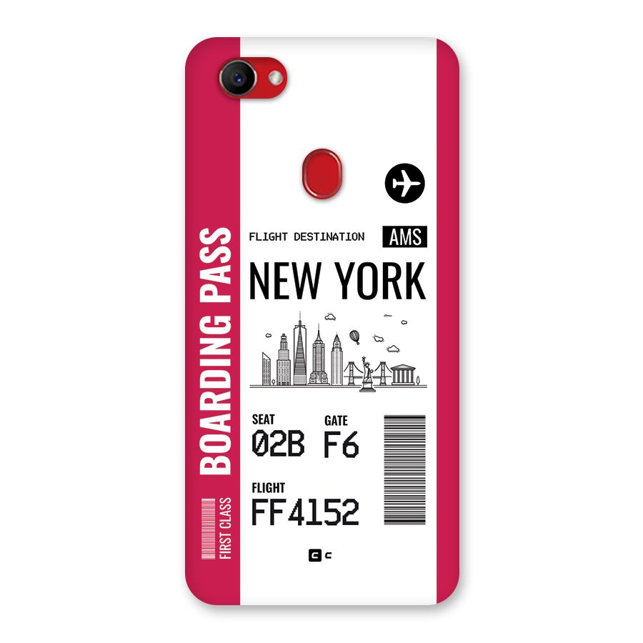New York Boarding Pass Back Case for Oppo F7