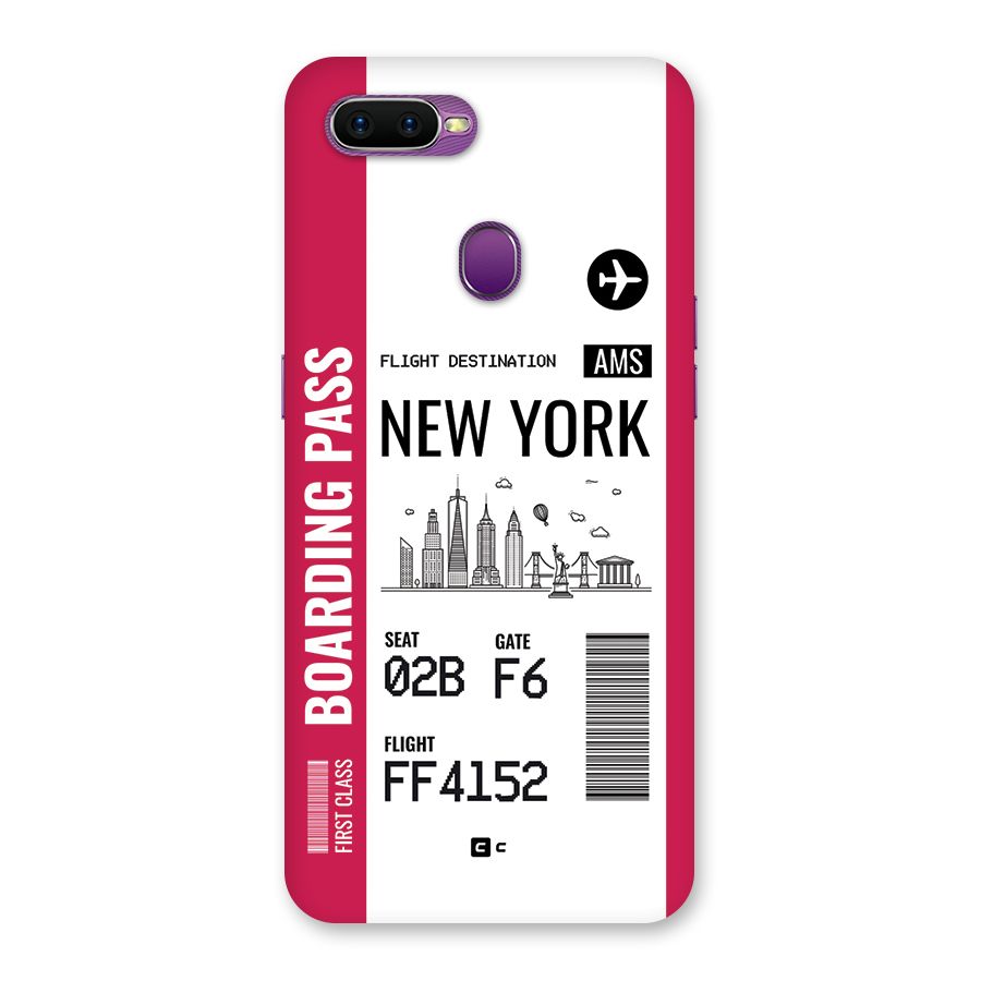New York Boarding Pass Back Case for Oppo F9