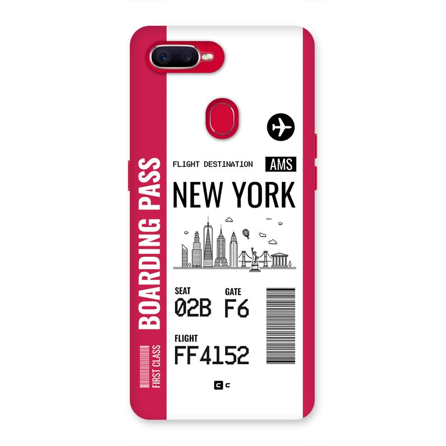 New York Boarding Pass Back Case for Oppo F9 Pro