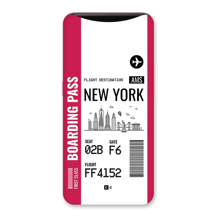 New York Boarding Pass Back Case for Oppo Find X