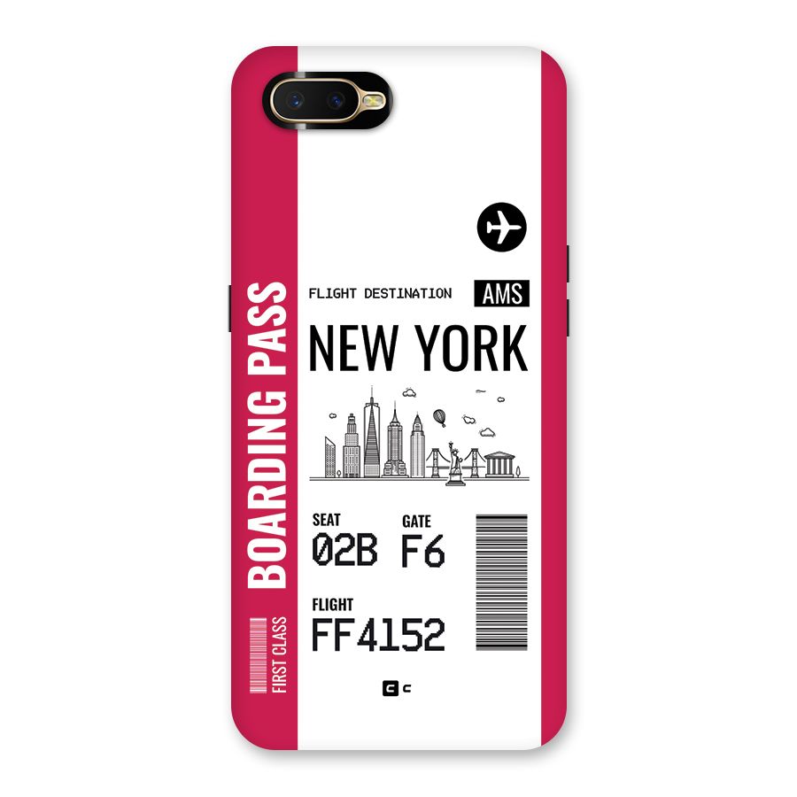 New York Boarding Pass Back Case for Oppo K1