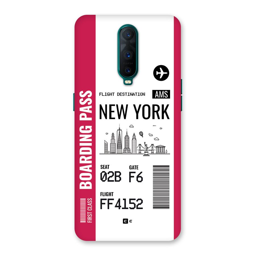 New York Boarding Pass Back Case for Oppo R17 Pro