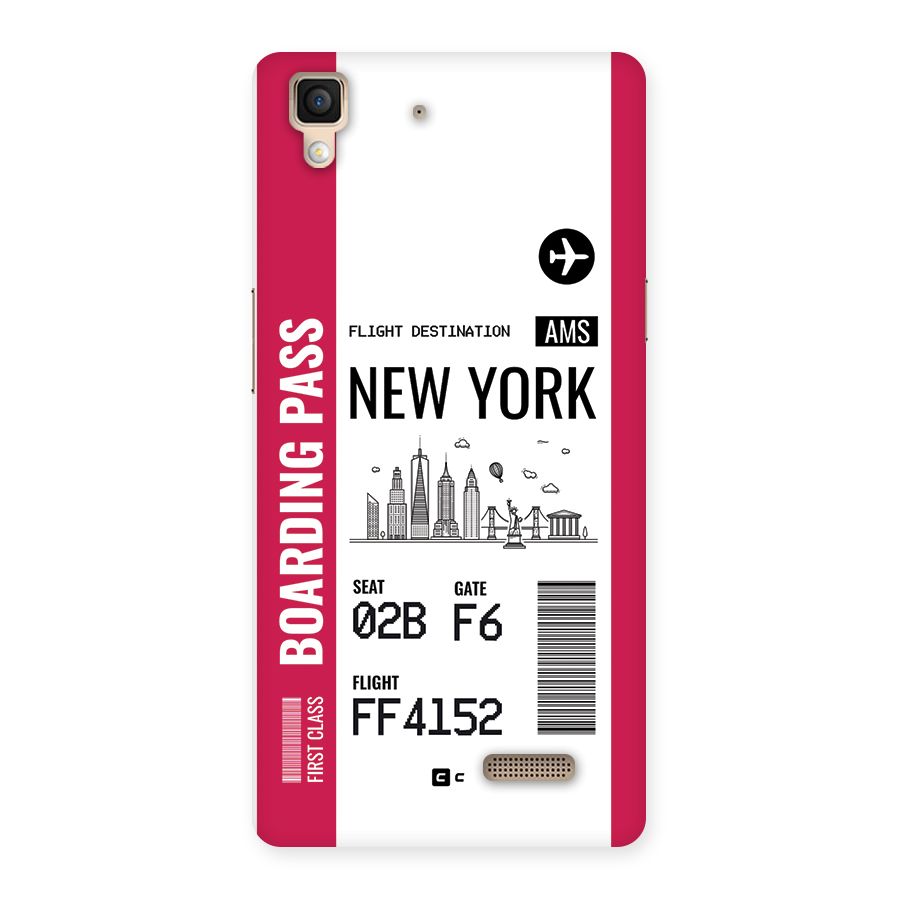 New York Boarding Pass Back Case for Oppo R7