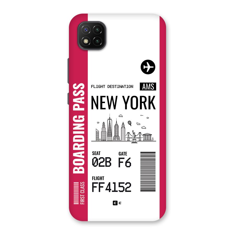 New York Boarding Pass Back Case for Poco C3