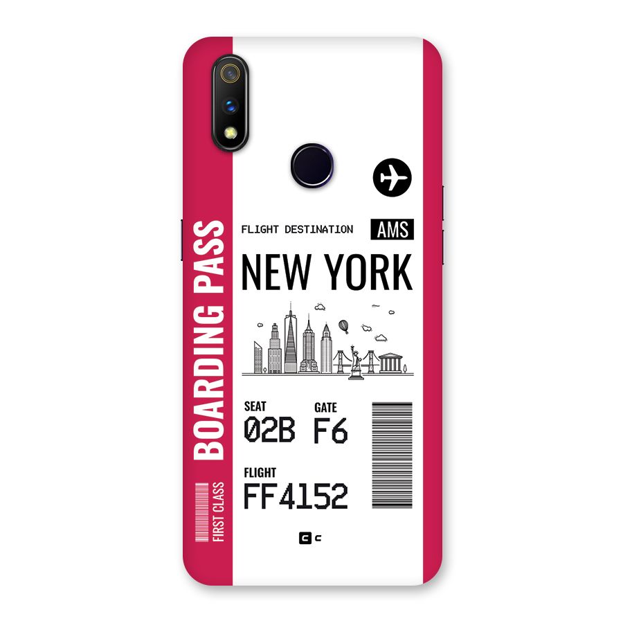 New York Boarding Pass Back Case for Realme 3 Pro
