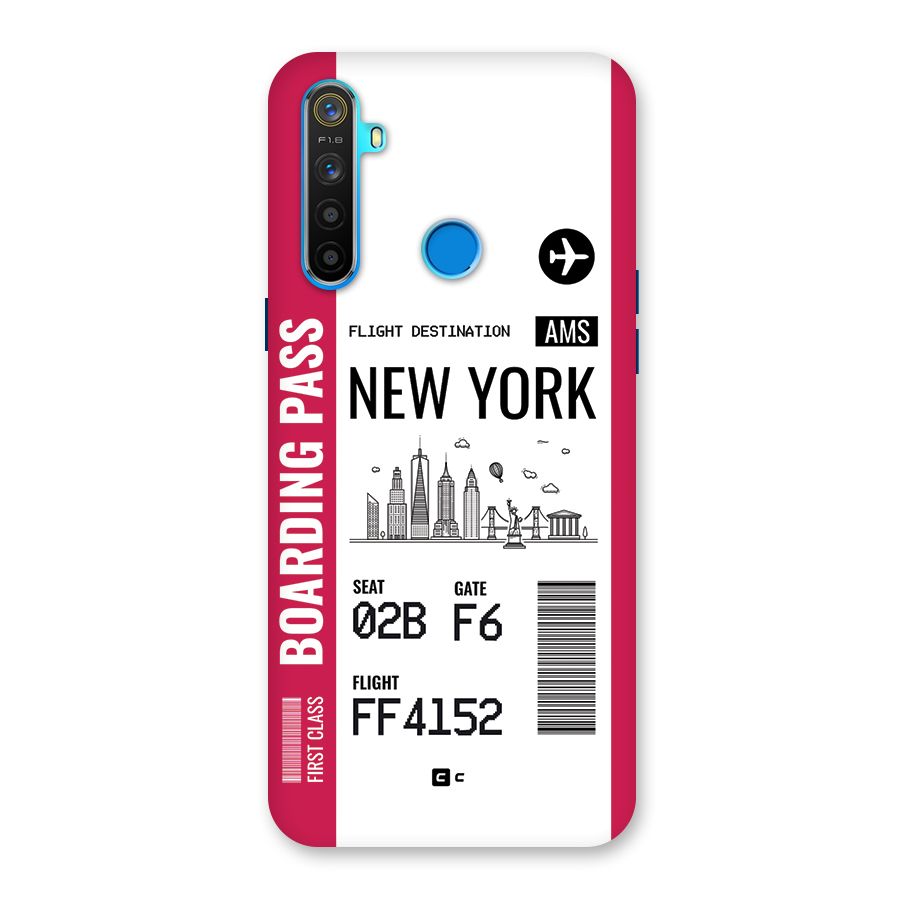 New York Boarding Pass Back Case for Realme 5s
