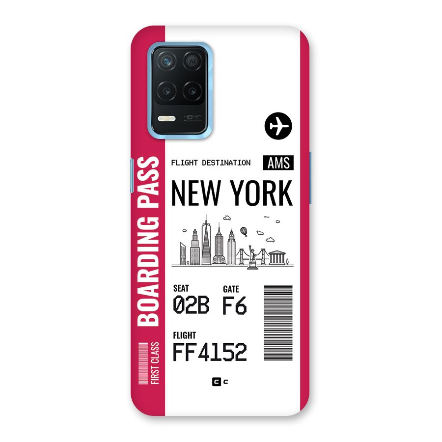 New York Boarding Pass Back Case for Realme 8 5G