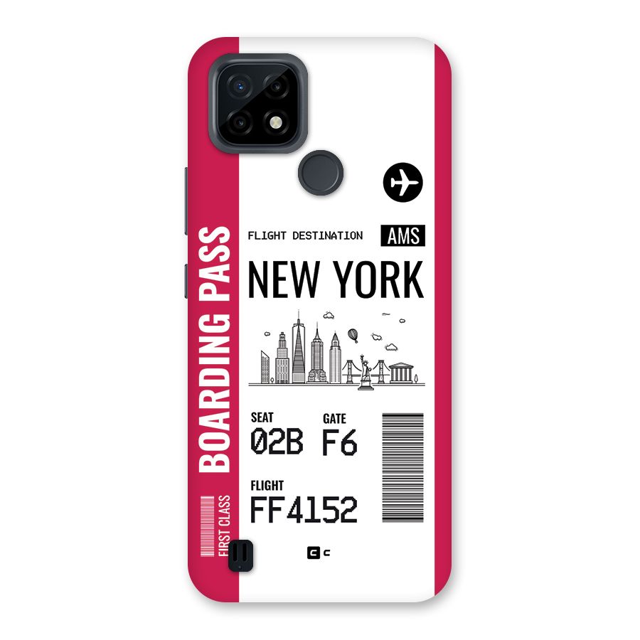 New York Boarding Pass Back Case for Realme C21