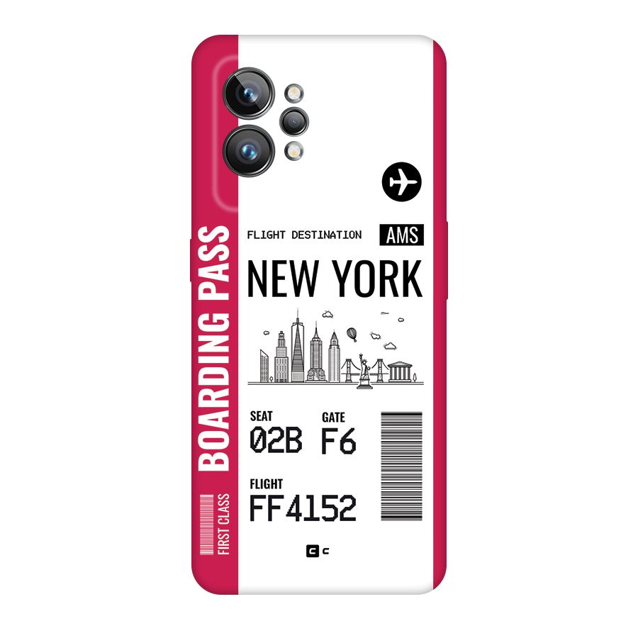 New York Boarding Pass Back Case for Realme GT2 Pro