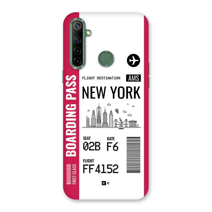 New York Boarding Pass Back Case for Realme Narzo 10