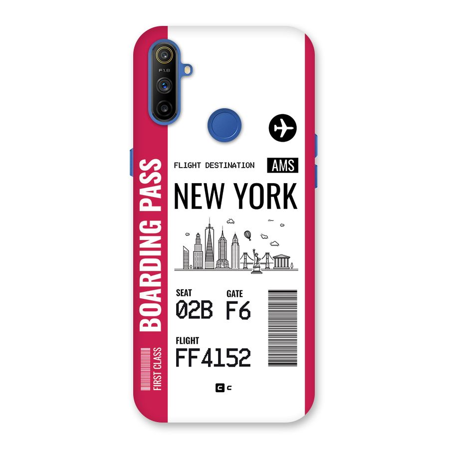 New York Boarding Pass Back Case for Realme Narzo 10A