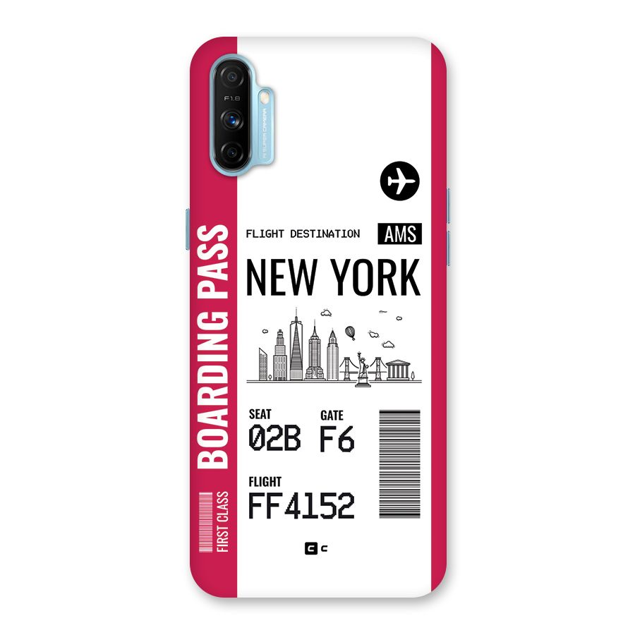 New York Boarding Pass Back Case for Realme Narzo 20A