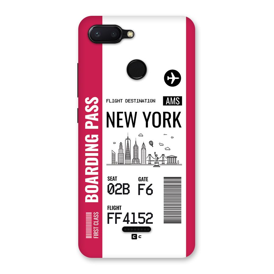 New York Boarding Pass Back Case for Redmi 6
