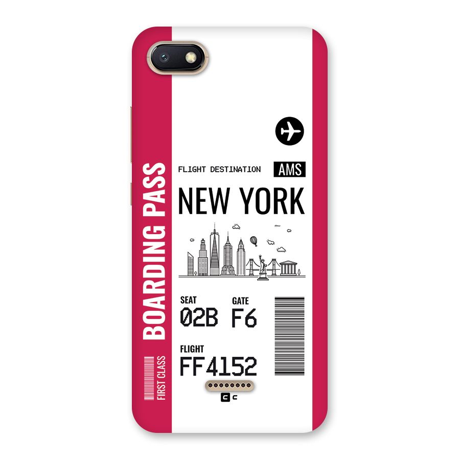 New York Boarding Pass Back Case for Redmi 6A