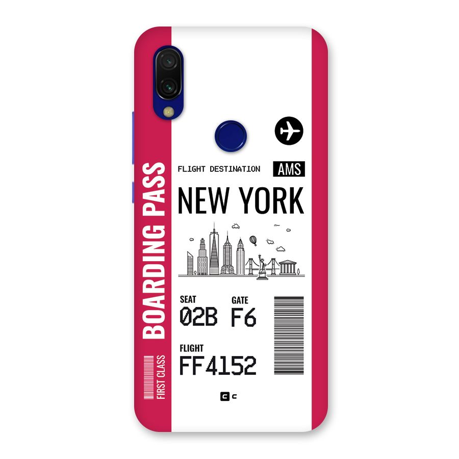 New York Boarding Pass Back Case for Redmi 7