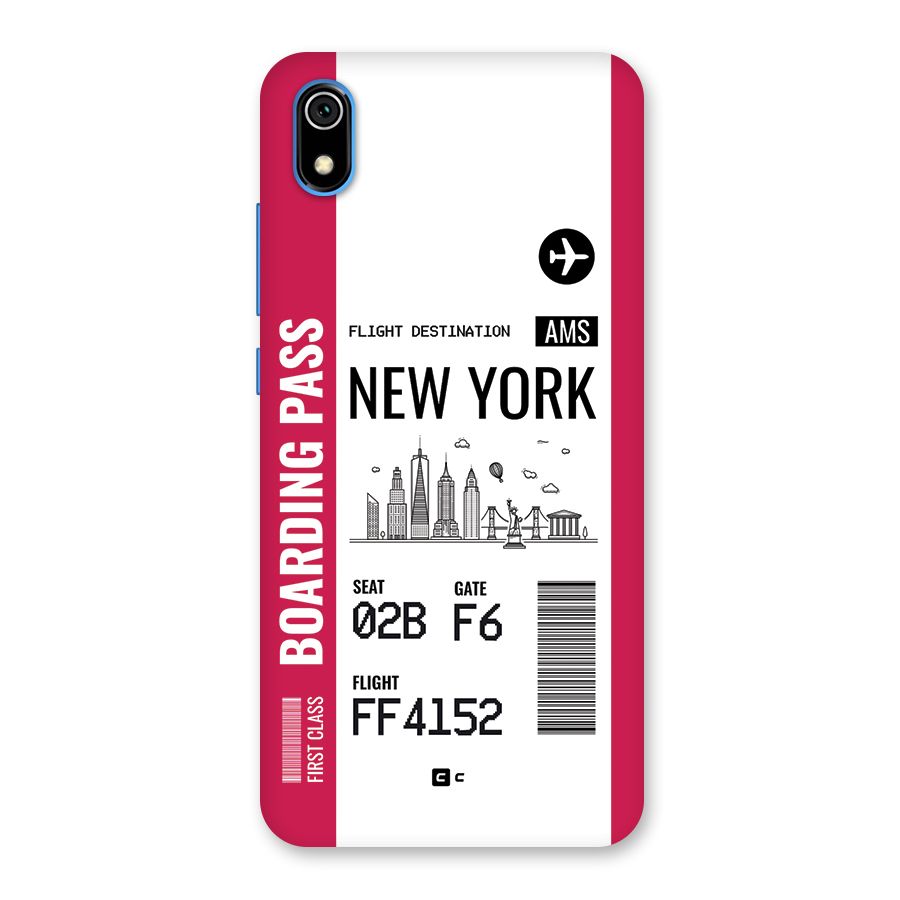 New York Boarding Pass Back Case for Redmi 7A