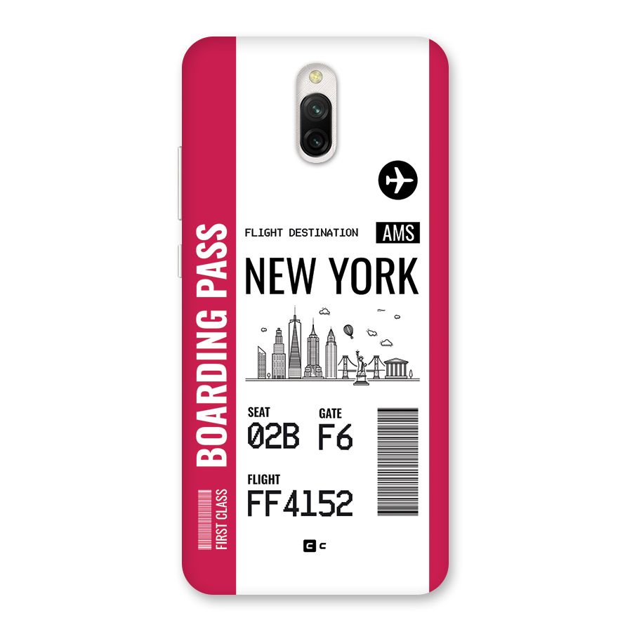 New York Boarding Pass Back Case for Redmi 8A Dual