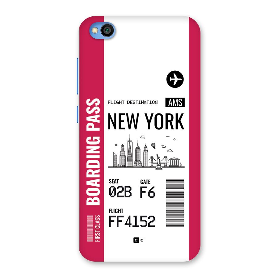 New York Boarding Pass Back Case for Redmi Go