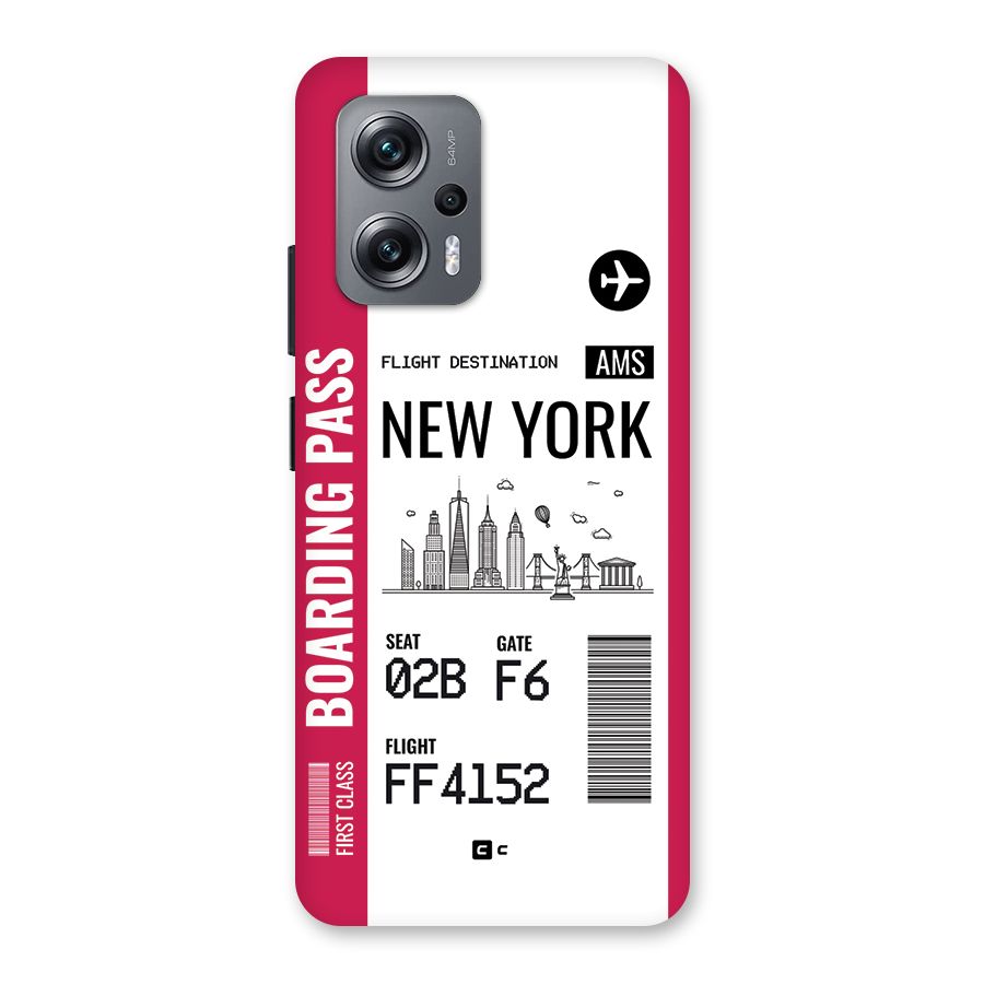 New York Boarding Pass Back Case for Redmi K50i
