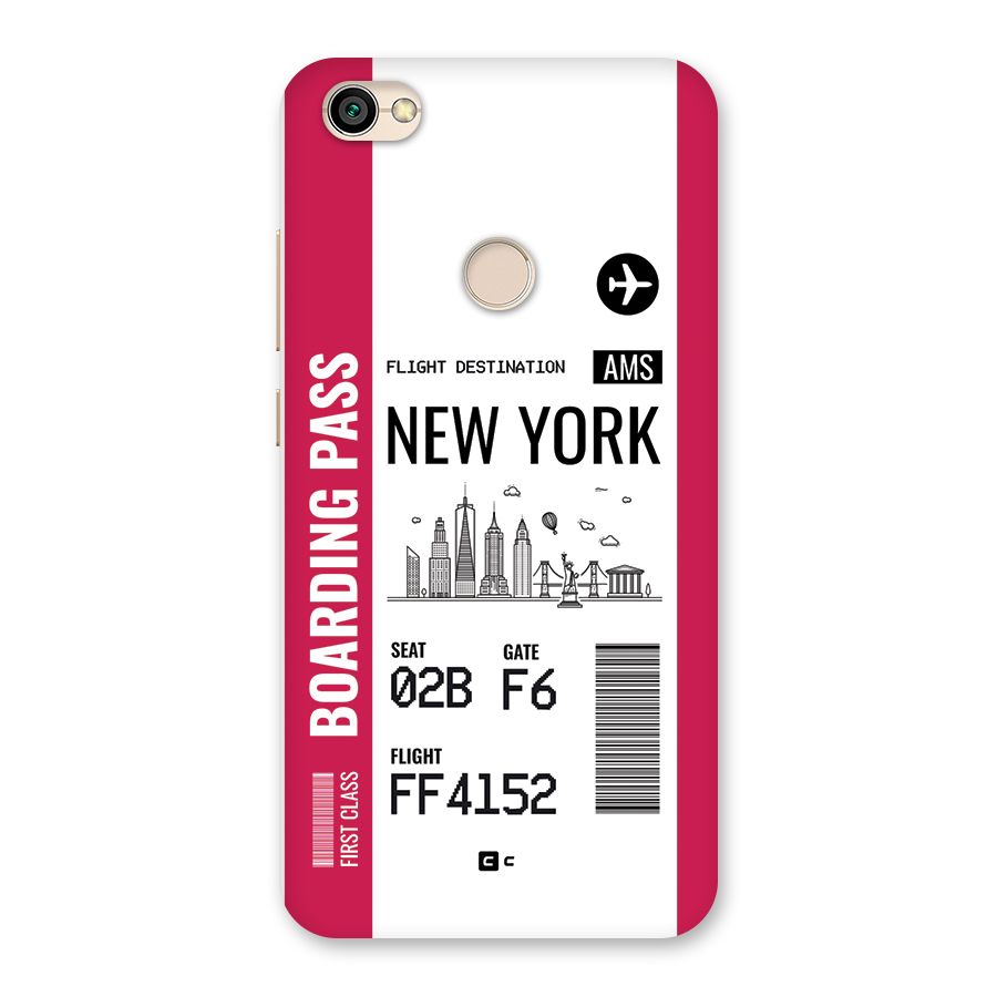 New York Boarding Pass Back Case for Redmi Y1 2017