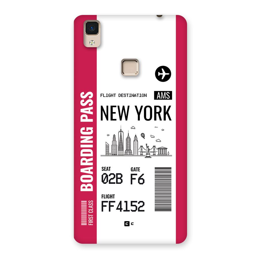 New York Boarding Pass Back Case for V3 Max