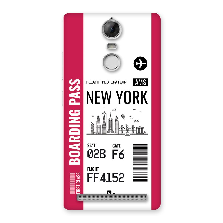 New York Boarding Pass Back Case for Vibe K5 Note