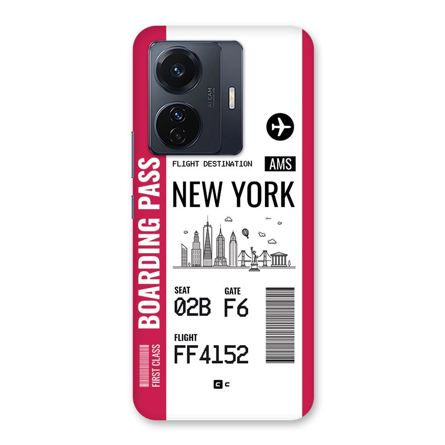 New York Boarding Pass Back Case for Vivo T1 Pro