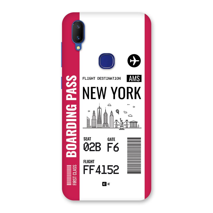 New York Boarding Pass Back Case for Vivo V11