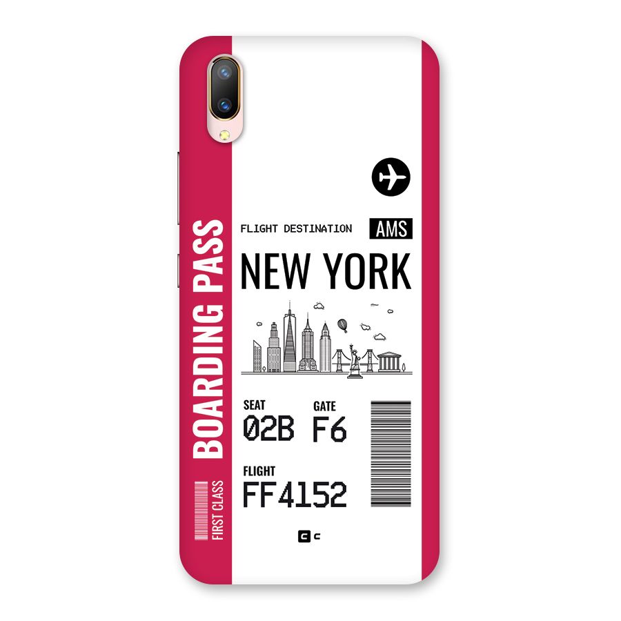New York Boarding Pass Back Case for Vivo V11 Pro