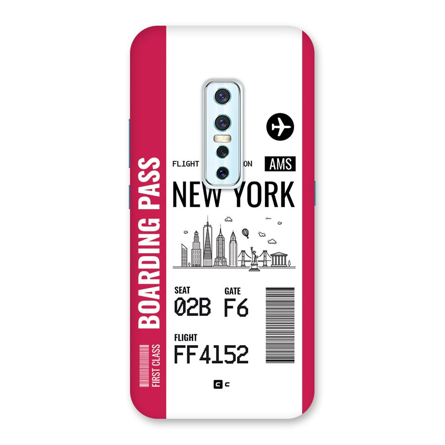 New York Boarding Pass Back Case for Vivo V17 Pro
