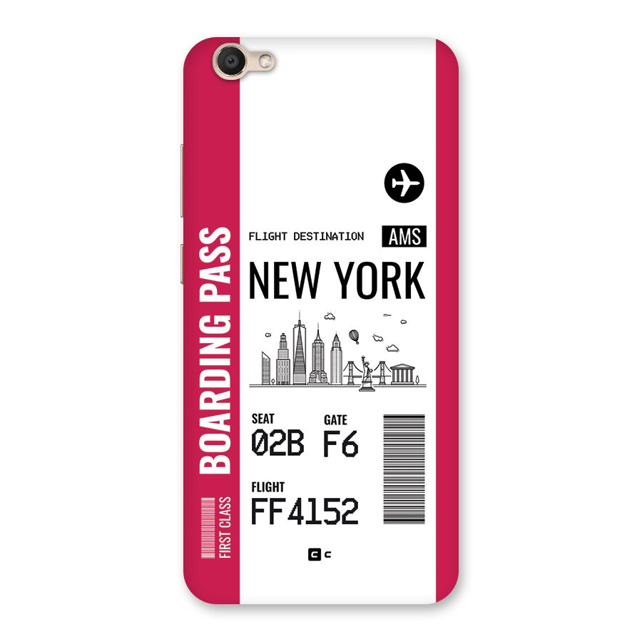 New York Boarding Pass Back Case for Vivo V5