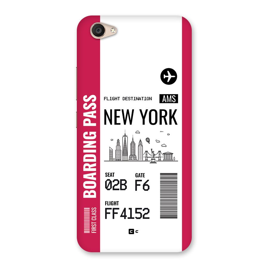 New York Boarding Pass Back Case for Vivo V5 Plus