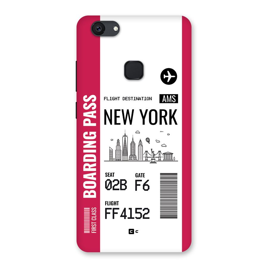 New York Boarding Pass Back Case for Vivo V7 Plus