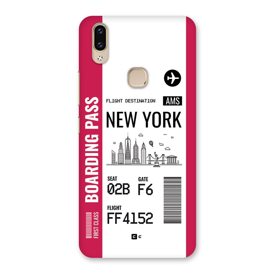 New York Boarding Pass Back Case for Vivo V9 Youth