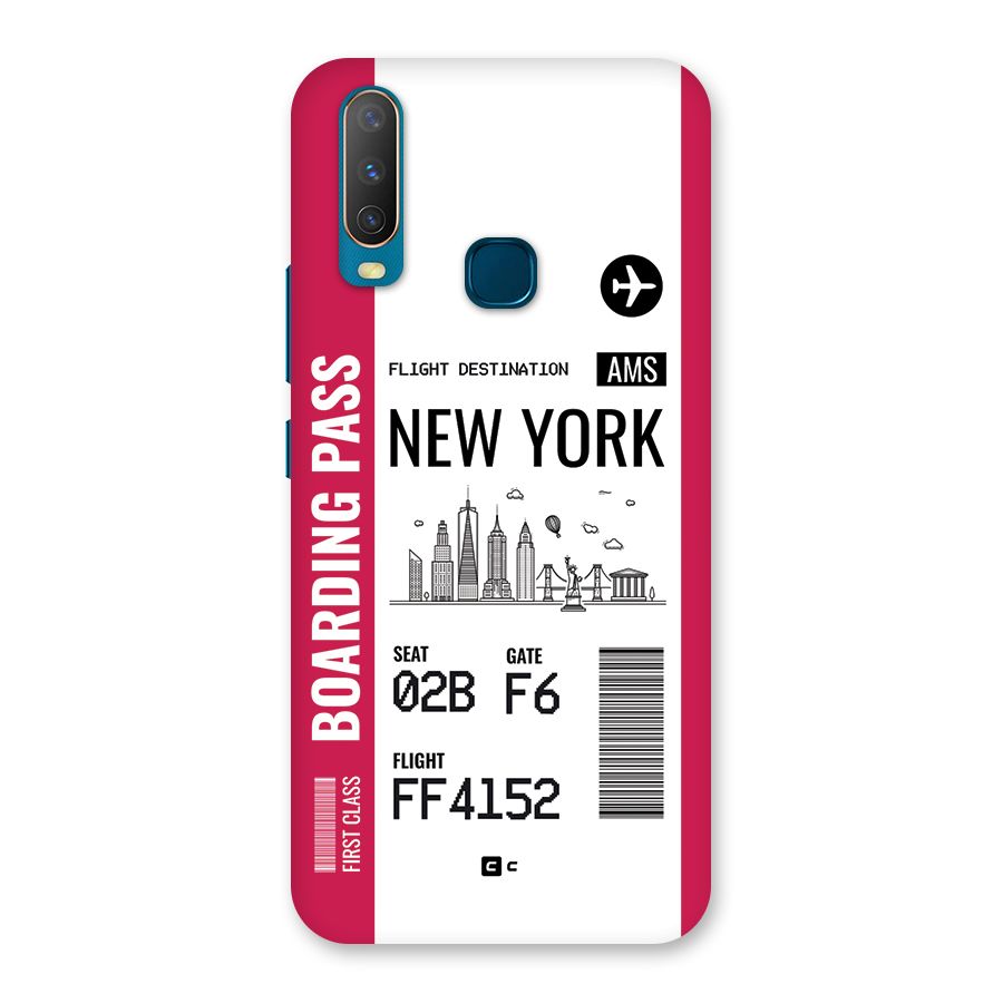 New York Boarding Pass Back Case for Vivo Y11